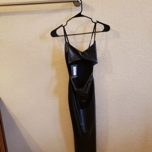 Black cutout midi dress